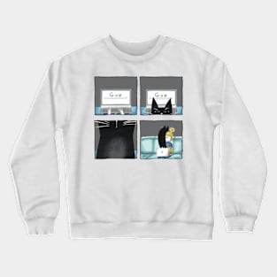 Comic cute cats. Comics storyboard with funny black cat Crewneck Sweatshirt